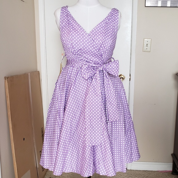 lilac polka dot dress